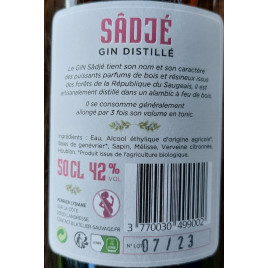 Gin distillé Sâdjé - Herbier & Distillerie l'Atelier Sauvage - 50 cl